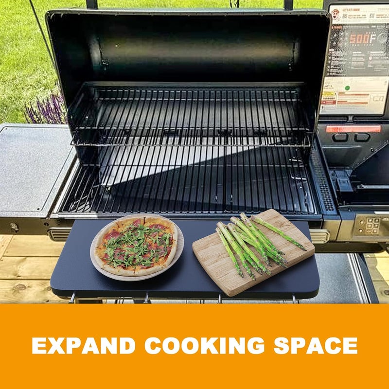 BBQ-PLUS Front Shelf for Traeger Woodridge, Side Table Replacement Parts for All P.A.L. Traeger Pellet Grills BAC762, Durable Metal Grill P.A.L. Pop-and-Lock Accessory for Food Prep & Storage - Image 5